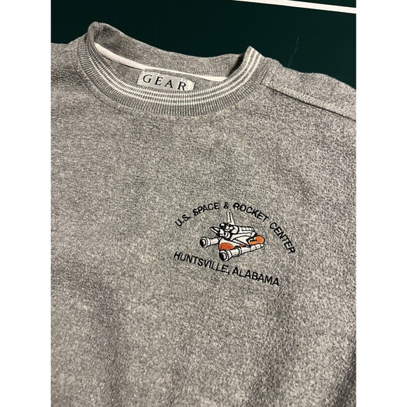 VINTAGE US Space & Rocket Center Huntsville Alabama Crew Sweatshirt MEDIUM Gray - Picture 1 of 8